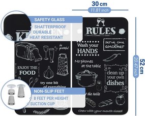 Edzett üveg tűzhely fedőlap szett 2 db-os 52x30 cm Kitchen Rules – Maximex