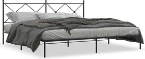 vidaXL fekete fém ágykeret fejtámlával 193 x 203 cm