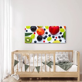 Vízcseppekkel ellátott gyümölcs képe (120x50 cm)