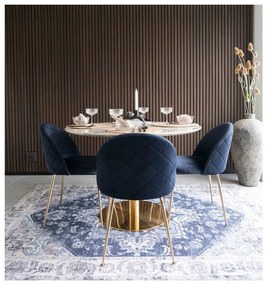 Kék-aranyszínű bársony étkezőszék szett 2 db-os Geneve – House Nordic