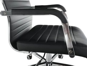 Irodai szék, textilbőr/fém, fekete/króm, FARAN