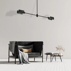 Csillár rúdon ASTRA 2xE27/60W/230V fekete