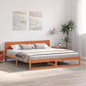 Ágykeret Viasz barna Tömör fenyőfa 200 x 200 cm Tartós