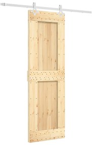 Tömör fenyőfa tolóajtó fémszerelék szettel 70 x 210 cm