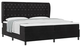 Boxspring Ágy Matrac Kárpit Fekete 200x200 cm