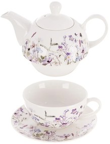 Fehér-lila porcelán teázó szett Louka – Orion