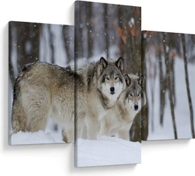Kép - Farkasok télen (90x60 cm)