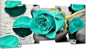 Vászonkép 150x80 Türkiz rózsa