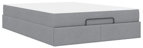 Ágykeret matracmal Világosszürke 140 x 190 cm szövet