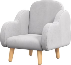 ZONEKIZ Skandináv Stílusú Gyermek Karosszék Felhő Formájú Karfákkal, 3 Éves Korig Szövetből, 46x51x55cm, Szürke | Aosom