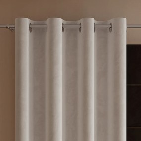 Velvi kész, velúr függöny karikákkal 140x260 cm meleg világos szürke