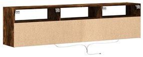 füstös tölgy falra szerelhető TV-szekrény LED-del 180x31x45cm