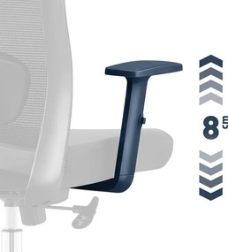 Ergonomikus irodai forgószék, deréktámasszal, 2D háttámla hálós anyaggal, fekete