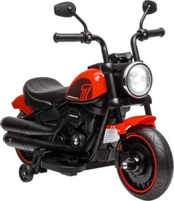 HOMCOM Elektromos Motorkerékpár Gyermekeknek, 2 Leszerelhető Segédkerékkel, 3 km/h Sebességgel, 1,5-3 Éves Gyerekeknek, Piros, 76 x 42 x 57 cm | Aosom