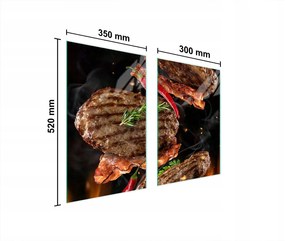 Üveg Konyhai Védőlap 65x52 Grill