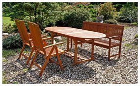 Stockholm háromszemélyes kerti pad eukaliptuszfából - Garden Pleasure