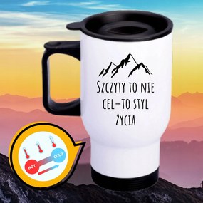 Bögre Fehér Thermo Vicces Ajándék Csúcsok Nem Cél