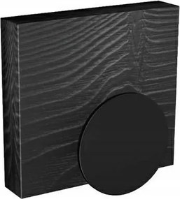 Fali akasztó szimpla fa acél fekete 100x92mm Természetes