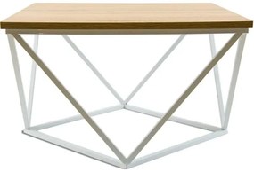 Kávésasztal CURVED 60x60 cm fehér/bézs