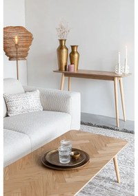 Natúr színű konzolasztal tölgyfa dekoros asztallappal 40x120 cm Fabio – White Label