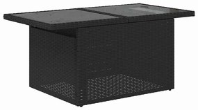 Kerti Kanapé Szett 9 pcs Fekete Mű rattan, porszórt acél