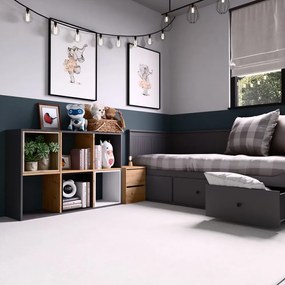 MIX Malax 2x3 polc, antracit-tölgy