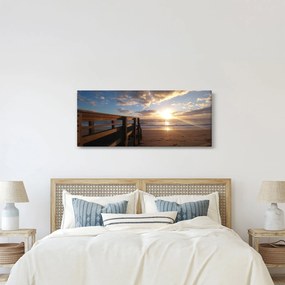 A móló, a strand és a tenger képe (120x50 cm)