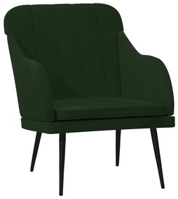 Sötétzöld bársonyfotel 63 x 76 x 80 cm
