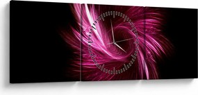 Kép - rózsaszín absztrakció (órával) (90x30 cm)