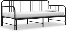 vidaXL fekete fém kihúzható kanapéágy-keret 90 x 200 cm