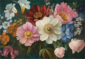 Fotótapéta finom virágok fehér rózsaszín dekoratív háttér +ragasztó ingyen