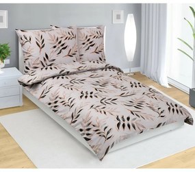 Bellatex Leaf pamut ágyneműhuzat szürke, 140 x 220 cm, 70 x 90 cm, 140 x 220 cm, 70 x 90 cm