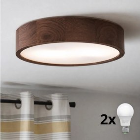 Brilagi - LED mennyezeti lámpa CARVALHO 2xE27/15W/230V tölgy, dió, átm. 37 cm