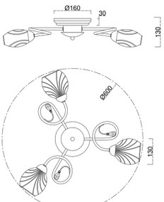 Brilagi - Felületre szerelhető csillár MEGAPOLIS 3xE14/60W/230V arany