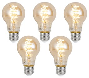 5 darabos intelligens E27 dimmelhető LED izzókészlet A60 borostyánsárga 4,9W 320 lm 2500K Zigbee
