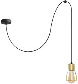 Csillár zsinóron TUBE 1xE27/15W/230V fekete/arany