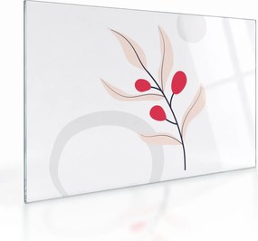 Üveg kép - Rózsaszín virágos absztrakció N⁰3 (70x50 cm)