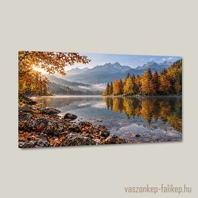Őszi hegyek csendje vászonkép – élénk részletek 40x23 cm