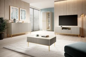 Nicole vitrin 100 cm hornyolt előlappal - kasmír / arany lábakkal