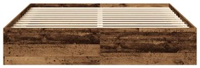 antik fa szerelt fa ágykeret matrac nélkül 200x200 cm