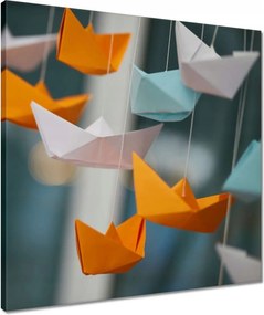 Vászonkép 50x50 Lógó papírhajók