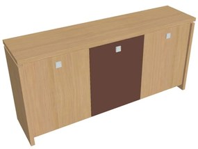 Verno alacsony szekrény 188 x 46 x 90 cm, kombinált ajtó, világos tölgy / barna