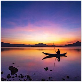 Poszterek 30x30 Esti horgászat naplementekor