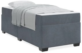 Ágykeret matraccal matracmal Sötétszürke 100 x 200 cm Bársony