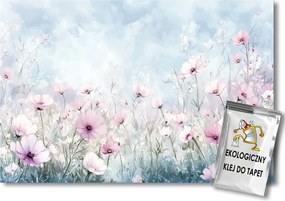 Fotótapéta Flizelina Tájkép Természet Rét Rózsaszín Virágok Tavasz 300x210 ragasztó