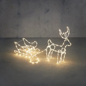 Karácsonyi állólámpa rénszarvas szánnal 116 cm LED-del, időzítővel IP44 - Sori