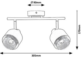 Rabalux - Spotlámpa 2xE14/40W/230V