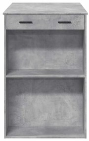 betonszürke szerelt fa bárasztal 102 x 70 x 103,5 cm