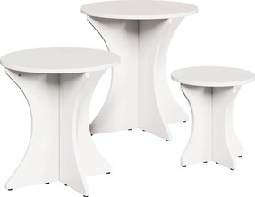 vidaXL Dohányzóasztal 3 pcs Fehér