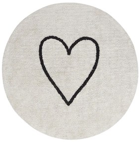 Bézs pamutszőnyeg ⌀ 140 cm HEART Beliani